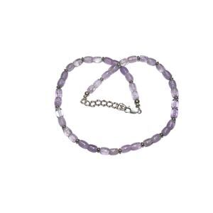 Vintage Sterling Silver and Amethyst Beaded Necklace